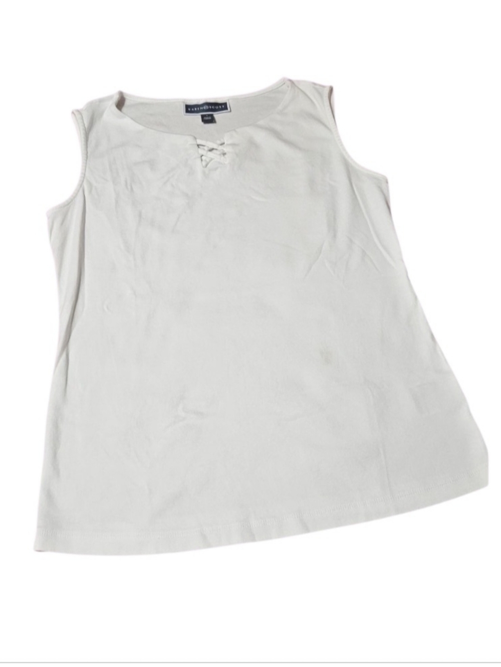 Karen Scott White Lace-Up Scoop Neck Tank